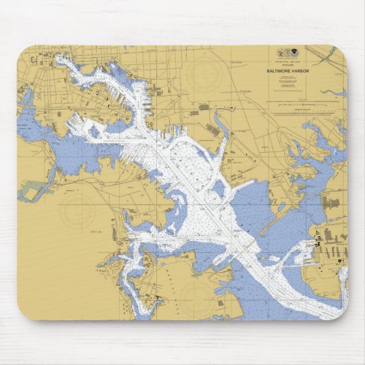 Baltimore, MD-Seehafen-Diagramm Mousepad (Vorne)