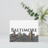 Baltimore MD Skyline mit Baltimore im Sky Postkarte (Stehend Vorderseite)