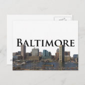 Baltimore MD Skyline mit Baltimore im Sky Postkarte (Vorne/Hinten)