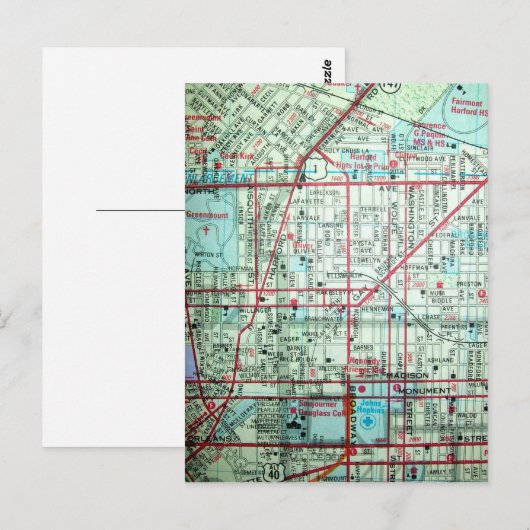 BALTIMORE, MD Vintage Karte Postkarte (Vorne/Hinten)