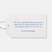 Baltimore Minimal Moderne Marine Blue Wedding Will Geschenkanhänger (Rückseite Horizontal)