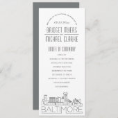 Baltimore | Modernes Hochzeitsprogramm für Deko Einladung (Vorne/Hinten)