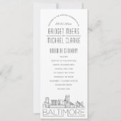 Baltimore | Modernes Hochzeitsprogramm für Deko Einladung (Vorderseite)