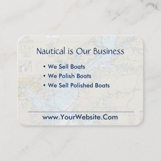 Baltimore Nautic Chart Clean Fresh Blue Tan Visitenkarte (Vorderseite)