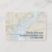 Baltimore Nautic Chart Clean Fresh Blue Tan Visitenkarte (Rückseite)