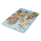 Baltimore Oriole Audubon Bird Familie mit Nest Badematte (Schrägansicht)