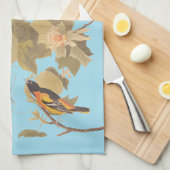 Baltimore Oriole Audubon Bird Familie mit Nest Geschirrtuch (Viertel Falte)