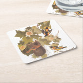 Baltimore Oriole Audubon Bird Familie mit Nest Rechteckiger Pappuntersetzer (angewinkelt)