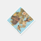 Baltimore Oriole Audubon Bird Familie mit Nest Serviette (Ecke)
