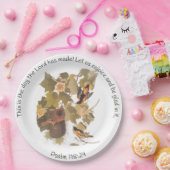 Baltimore Oriole Audubon Birds in Poplar Tree Pappteller (Party)