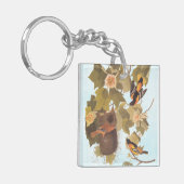 Baltimore Oriole Audubon Birds in Poplar Tree Schlüsselanhänger (Vorderseite links)