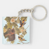 Baltimore Oriole Audubon Birds in Poplar Tree Schlüsselanhänger (Rückseite)