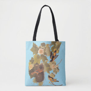 Baltimore Oriole Audubon Birds in Poplar Tree Tasche