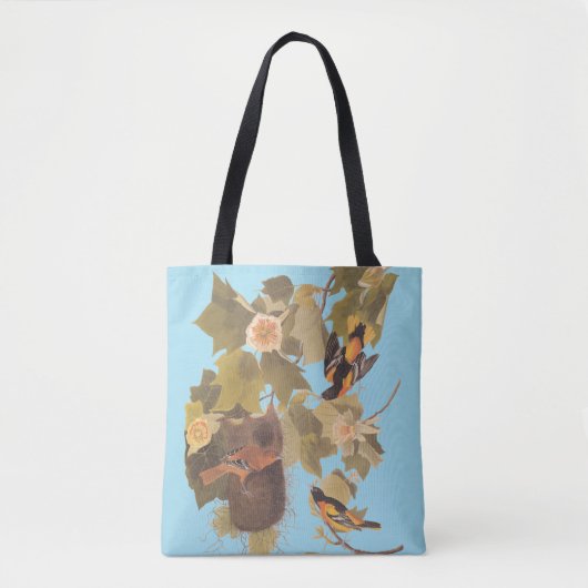 Baltimore Oriole Audubon Birds in Poplar Tree Tasche (Vorderseite)