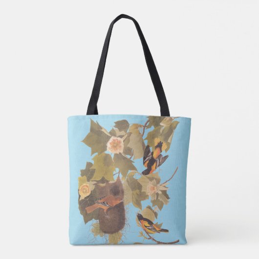 Baltimore Oriole Audubon Birds in Poplar Tree Tasche (Rückseite)