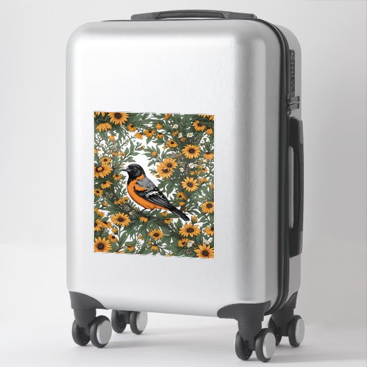 Baltimore Oriole Bird And Black Eyed Susan Flowers Aufkleber (Koffer)