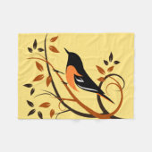 Baltimore Oriole Bird auf dem Zweig Fleecedecke (Vorderseite (Horizontal))