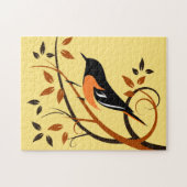 Baltimore Oriole Bird auf dem Zweig Puzzle (Horizontal)