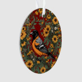 Baltimore Oriole Bird und Black Mit Augen Susan Bl Ornament (Vorderseite)