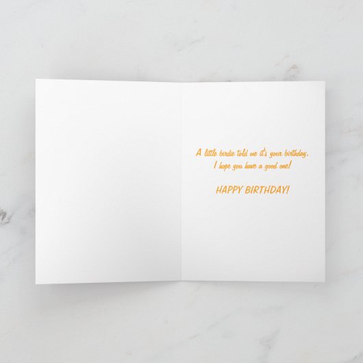 Baltimore Oriole, Geburtstag Karte (Innenseite)