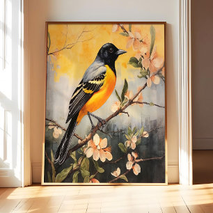 Baltimore Oriole Kunstposter, Vintage Vogel Wa Poster