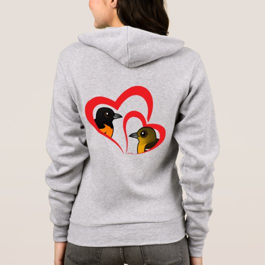 Baltimore Oriole Liebe Hoodie (Rückseite)