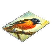 Baltimore Oriole Notebook | Rainy Bird Art Journal Notizblock (Linke Seite)