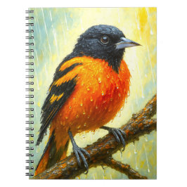 Baltimore Oriole Notebook | Rainy Bird Art Journal Notizblock