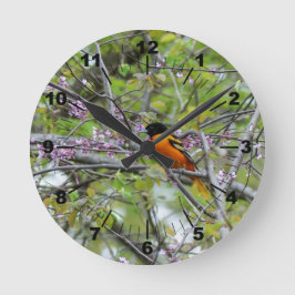 Baltimore Oriole Runde Wanduhr