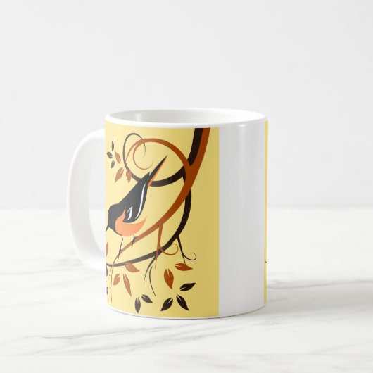 Baltimore Oriole Stilvolles Vogeldesign Kaffeetasse (Vorderseite Links)