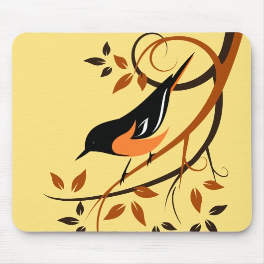 Baltimore Oriole Stilvolles Vogeldesign Mousepad (Vorne)