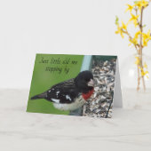 Baltimore Oriole Stops by sagen *GLÜCKLICH BIRTHTA Karte (Gelbe Blume)