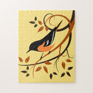 Baltimore Oriole-Vogel auf Ast Puzzle