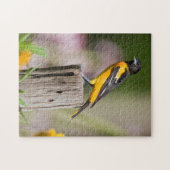 Baltimore Oriole Weibchen im Blumengarten Puzzle (Horizontal)