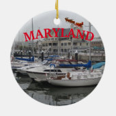 Baltimore Panorama Weihnachtsdekoration Keramik Ornament (Hinten)