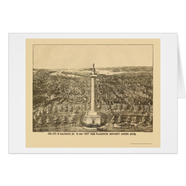 Baltimore, panoramische Karte MD - 1880 (Vorderseite (Horizontal))