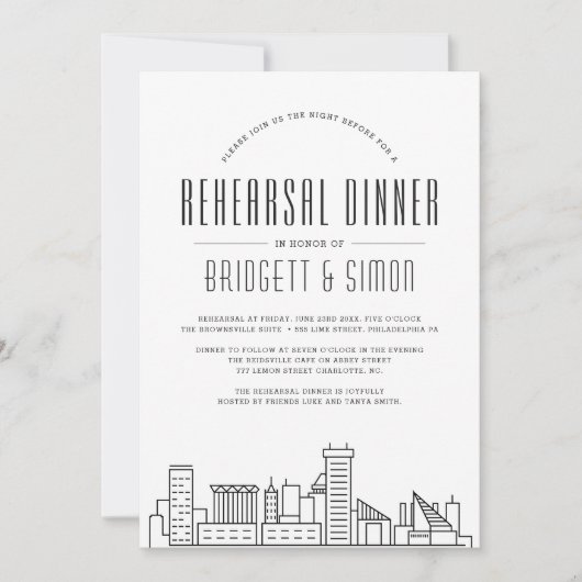 Baltimore Probe Dinner | Skyline Invite Einladung (Vorderseite)