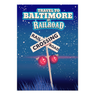 Baltimore Railroad Kreuzung Reiseplakat. Fotodruck