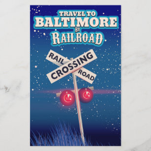 Baltimore Railroad Übergang Reiseplakat. Briefpapier