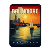 Baltimore Retro-Reise Magnet (Vertikal)