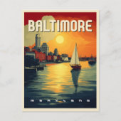 Baltimore Retro Travel Postkarte (Vorderseite)