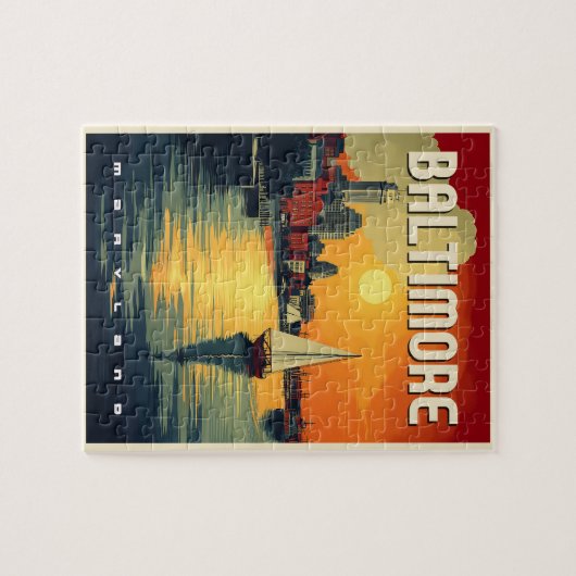 Baltimore Retro Travel Puzzle (Horizontal)
