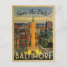 Baltimore Save the Date Vintage Postkarten