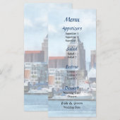 Baltimore Skyline and Harbour Wedding Menu Menükarte (Vorne/Hinten)