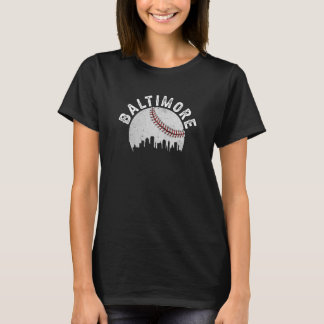 Baltimore Skyline Baltimore Maryland Baseball City T-Shirt