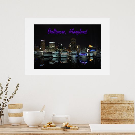 Baltimore Skyline Foto Poster (Küche)