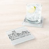 Baltimore Skyline Glasuntersetzer (Schrägansicht)