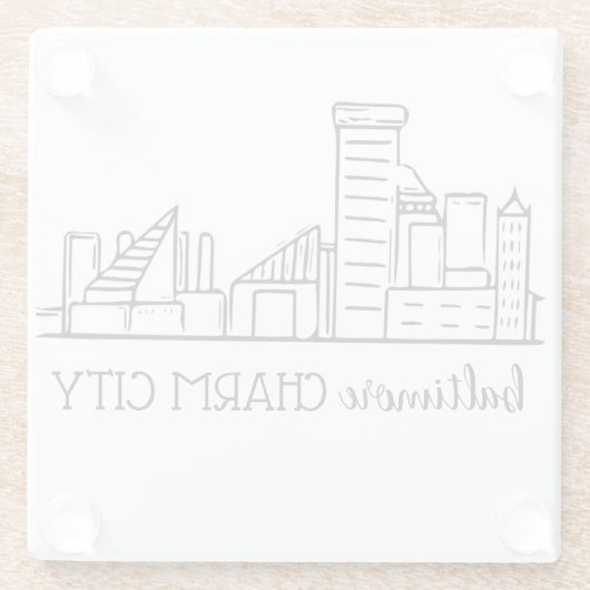 Baltimore Skyline Glasuntersetzer (Rückseite)