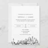 Baltimore Skyline Hochzeitseinladung mit Foto Einladung (Vorderseite)