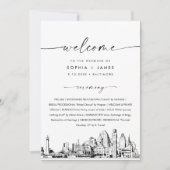 Baltimore Skyline Hochzeitskalender 12x18 Flat Car Einladung (Vorderseite)